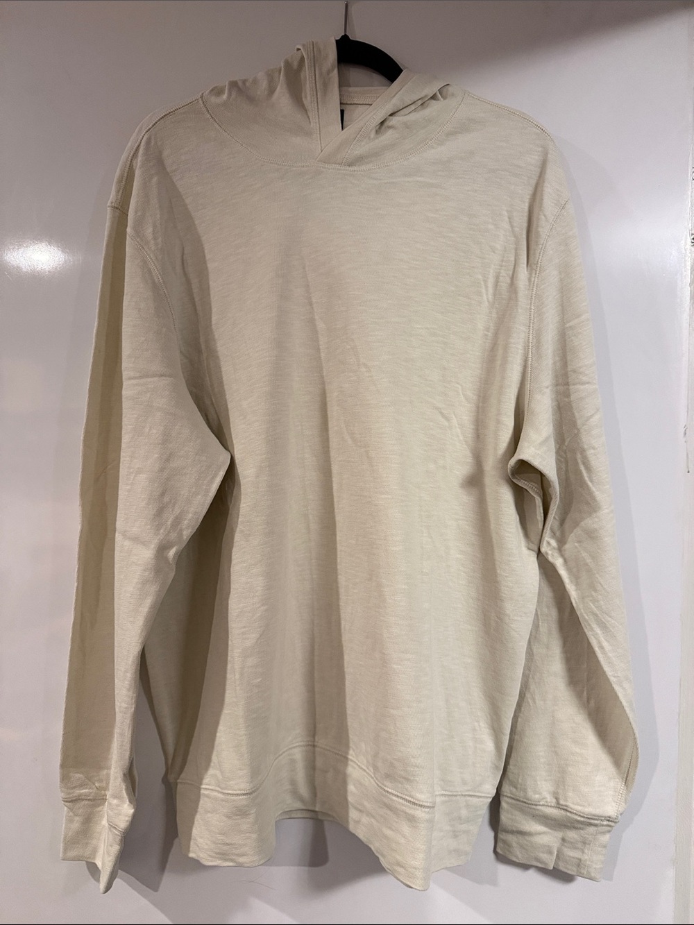 J. Crew Cream Lightweight Hooded Long-Sleeve Pullover